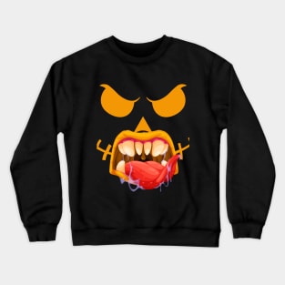 funny mouth and eyes pattern Crewneck Sweatshirt